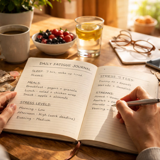 fatigue tracking journal for identifying energy triggers